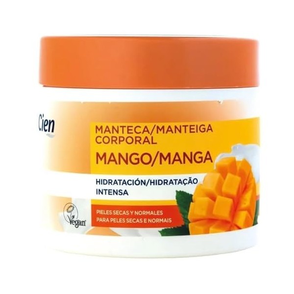 Cien - Beurre Corporel 400ml Mangue Hydratation Intense Peaux Sèches et Normales