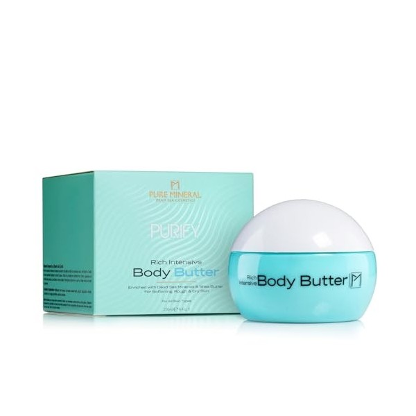 Pure Mineral - Beurre Corporel Intensif au Karité - Hydratation Profonde, Minéraux de la Mer Morte - Tous Types de Peau - San...