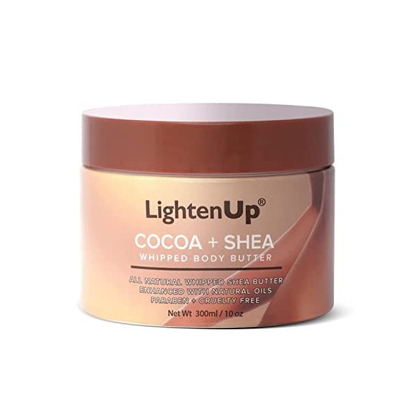 OMIC LightenUp, Whipped Cocoa Butter - 10.1 fl oz/ 300 ml - Natural Moisturizer, Body Butter, DIY Recipes, Face and Body Butt