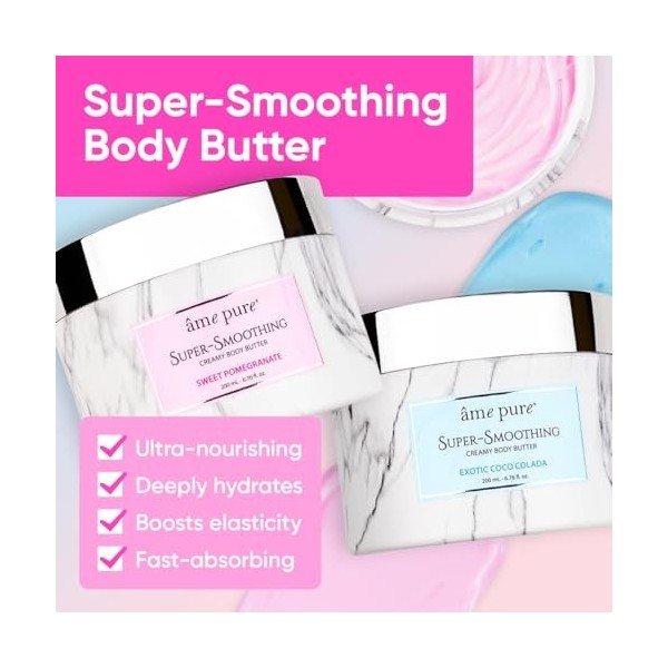 Ame Pure Body Butter – Crème corporelle 200 ml – Lotion corporelle pour peaux sèches – Beurre corporel pour femme – Plus quu