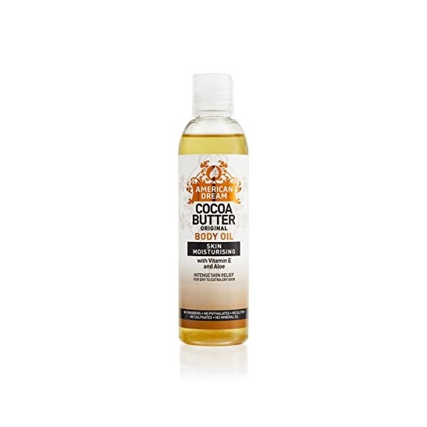 American Dream Huile corporelle au beurre de cacao 200 ml – Choisissez parmi 3 formulations différentes beurre de cacao orig