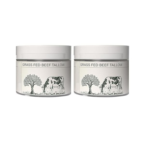 2 Pièces Beef Tallow Cream | Nouveau 100 Ml Bio Suif de Boeuf pour Visage | Baume de Suif de Bœuf Nourri À L pour tout Les T