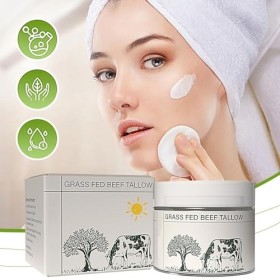 2 Pièces Beef Tallow Cream | Nouveau 100 Ml Bio Suif de Boeuf pour Visage | Baume de Suif de Bœuf Nourri À L pour tout Les T