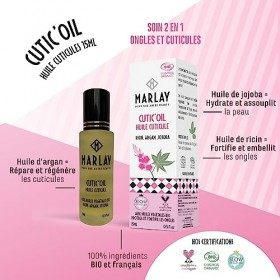 Marlay Cosmetics - Huile Cuticule Ongles Cutic’oil 15 ml - Soin Bio Roll-on - Huile Nourrissante & Fortifiante - Eau Émollien