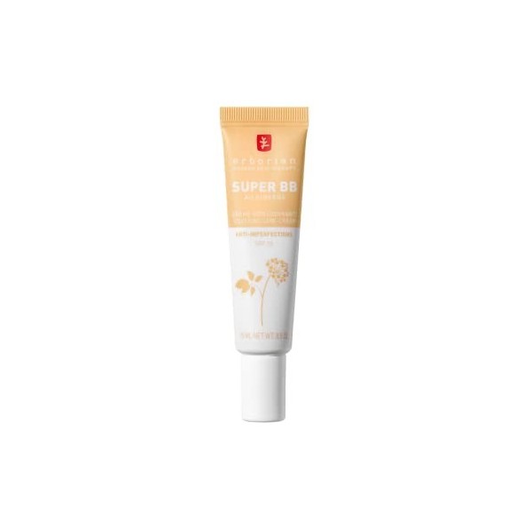 Erborian - Super BB Crème au Ginseng - Soin du Visage Teinté Haute Couvrance Anti-Imperfections - Correcteur et Perfecteur de