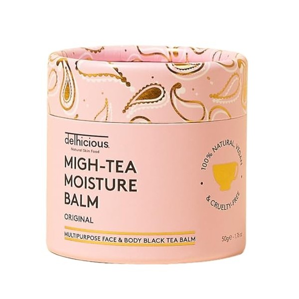 Delhicious Migh-tea Baume hydratant 100 % naturel pour peaux sèches Sans végétalien et plastique 50 g