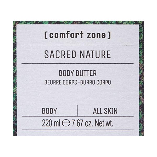 Comfort Zone Manteca Corporal Sacred Nature, Fragancia Natural, 7,67 Oz, Almond