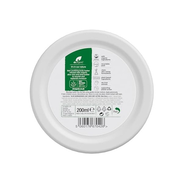 Dr. Organic Aloe Vera Body Butter 200 ml