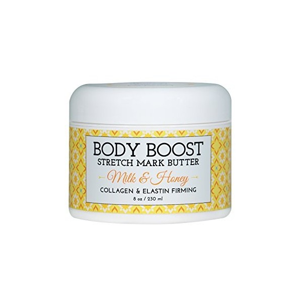 Body Boost Milk & Honey Vergetures Beurre 8 Oz.- Grossesse et allaitement sécurité Soins de la peau