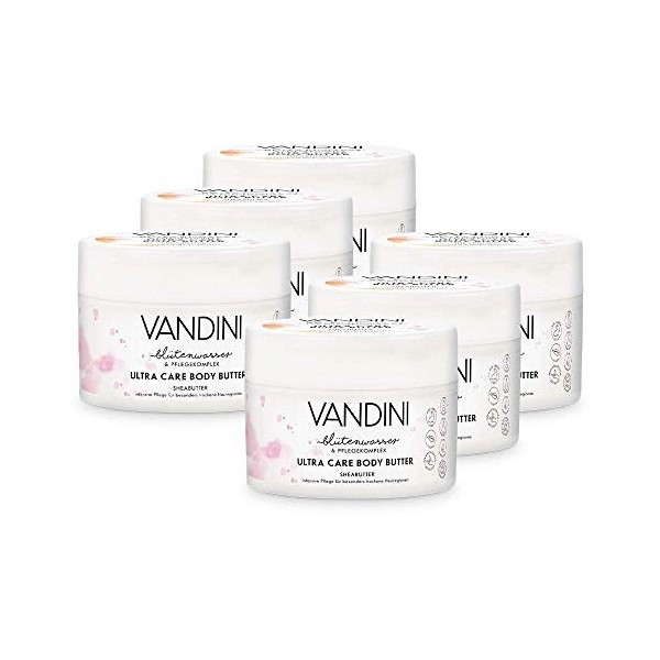 VANDINI Body Butter Crème hydratante corps femme au beurre de karité - creme corps hydratante peaux sèches - creme hydratante