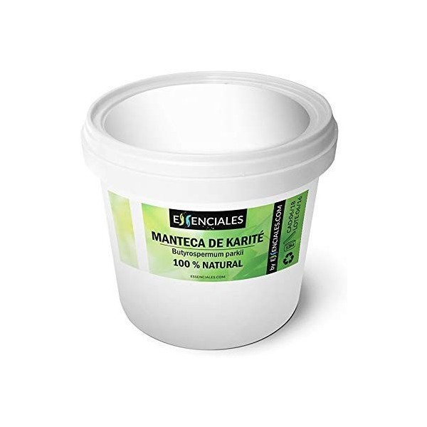 Essenciales - Huile végétale de Beurre de karité Butyrospermum parkii , 1 kg | 100% Pure et Naturel - 1ère Pression à froid