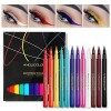 Anglicolor eye liner couleur liquide waterproof mat, eyeliner waterproof colorés de 12 couleurs, crayon pour les yeux colorés