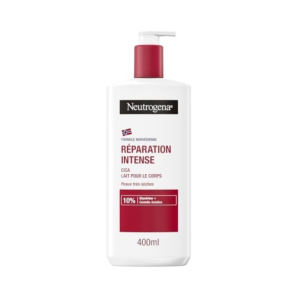 Neutrogena | Lait pour le corps Réparation Intense Cica flacon-pompe de 400 ml – Lait corps non gras pour peaux très sèches