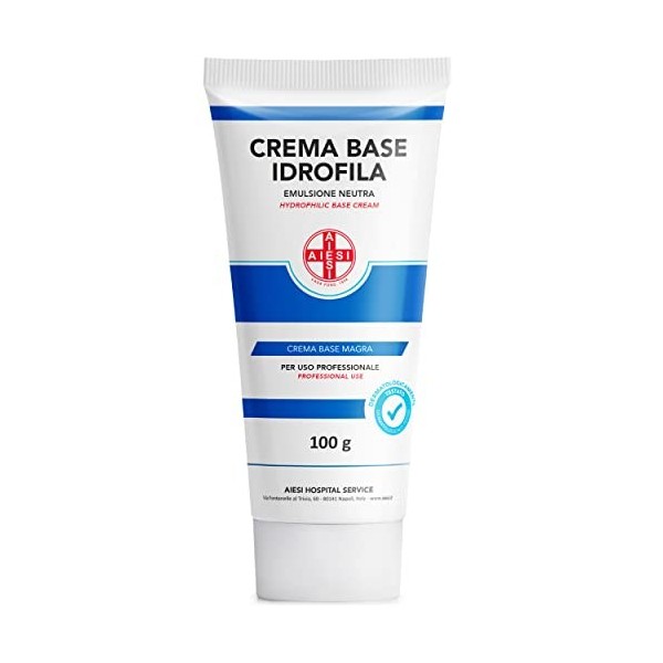AIESI® Crème de Base hydrophile pure émulsion neutre maigre Flacon de 1 kg , Idéal pour une utilisation pharmaceutique, cosm ...
