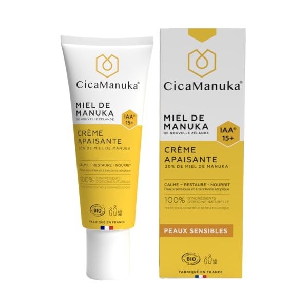 CICAMANUKA - CRÈME APAISANTE AU MIEL DE MANUKA IAA15+ - 40 ml