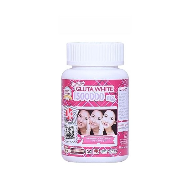 Supreme Gluta White 1500000mg for Skin Whitening, Skin Moisturizer, Collagen Stimulator Healthy Blood Circulation Remove Dark