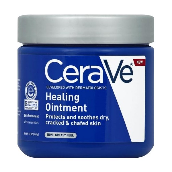 CERAVE 590101 Pommade de guérison avec des céramides de pétrolatum pour la protection et la apaisement fissuré, 12 oz