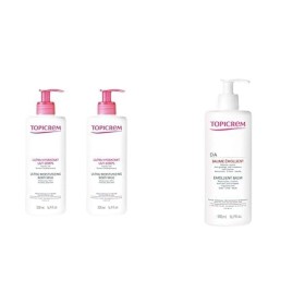 Topicrem - Ultra Hydratant Lait Corps - Hydrate 48h, Relipide, Protège la Peau & DA Baume Émollient - Crème Hydratante, Relip