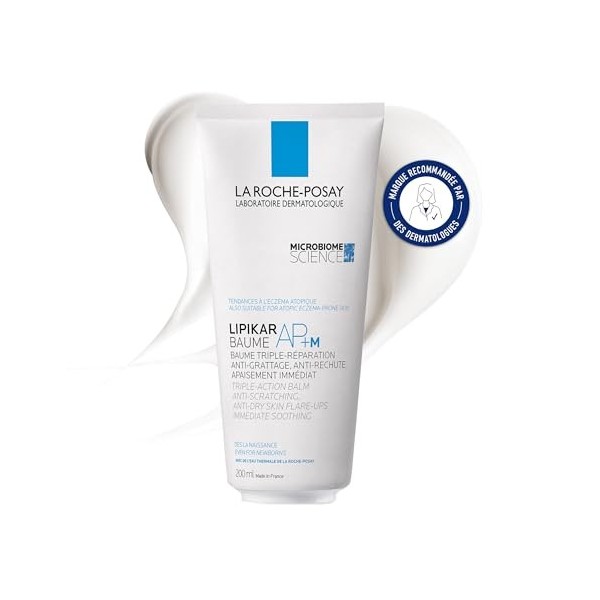 La Roche-Posay, Lipikar, Baume AP+M Relipidant Anti-Irritations, Nourrit & Apaise, Enrichi en Niacinamide & Beurre de Karité,