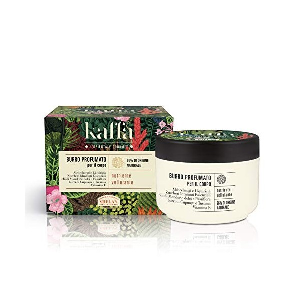 Helan, Kaffa - Creme Hydratante Corps Nourrissante 96% dOrigine Naturelle, Creme Corps Antioxydante avec Vitamine E et Huile