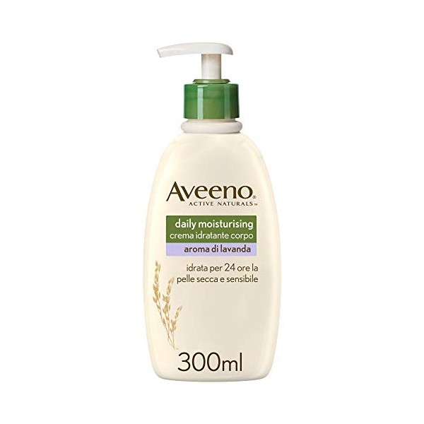 Aveeno Daily Mosturising Crème Hydratante Corps, Crème Corps Hydratante Lavande et Avoine Prébiotique, Crème pour corps parfu