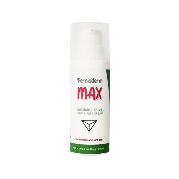 Pernioderm Max Relief Chilblains Crème 50 ml | Formule de soulagement intense pour peaux irritées | Zinc, hamamélis et arbre 