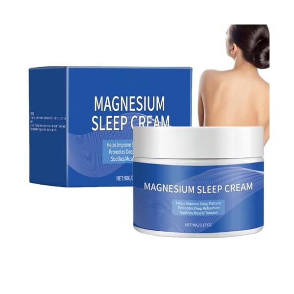 Crème de sommeil apaisante au magnésium, crème de sommeil au magnésium, crème de magnésium pour le sommeil, lotion à lhuile 