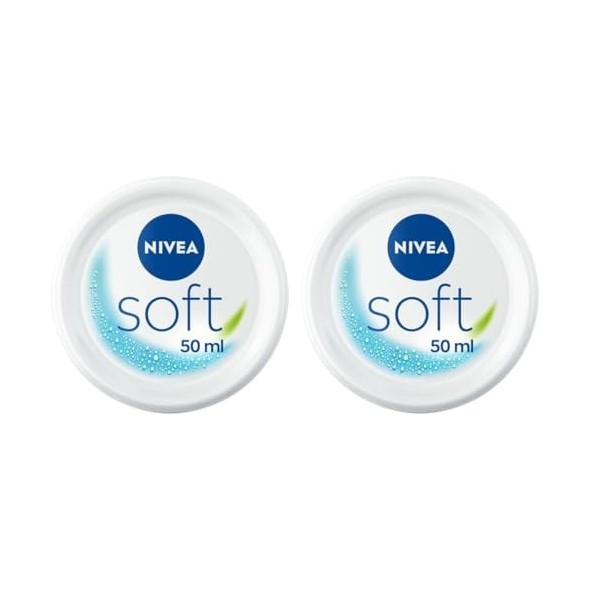 NIVEA SOFT Crème de soin multi-usage hydratante 48H 1x50ml , Soin hydratant Visage Corps & Mains Vitamine E & Huile de Jojob