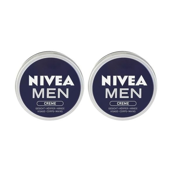 NIVEA MEN Crème Visage - Corps - Mains, crème multi-usages au parfum masculin format boîte alu, soin hydratant 3-en-1 à la te