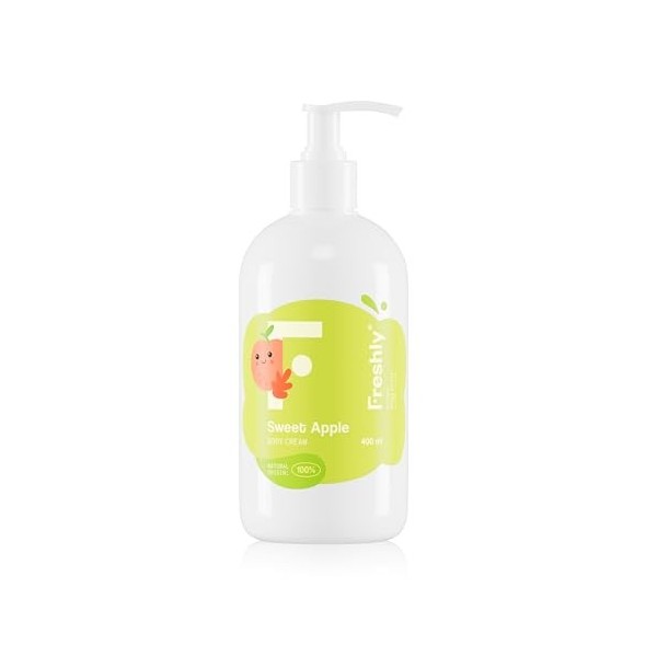 Freshly Cosmetics Crème corporelle hydratante pour enfant 100% naturelle Sweet Apple Body Cream, 400ml