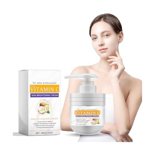 Nmbol Cream 100G de crème de vitamine C pour le corps et le visage pour les soins,Crème Hydratante Bio,Crème Corps Nutri-Écla