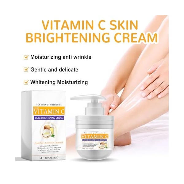 Nmbol Cream 100G de crème de vitamine C pour le corps et le visage pour les soins,Crème Hydratante Bio,Crème Corps Nutri-Écla