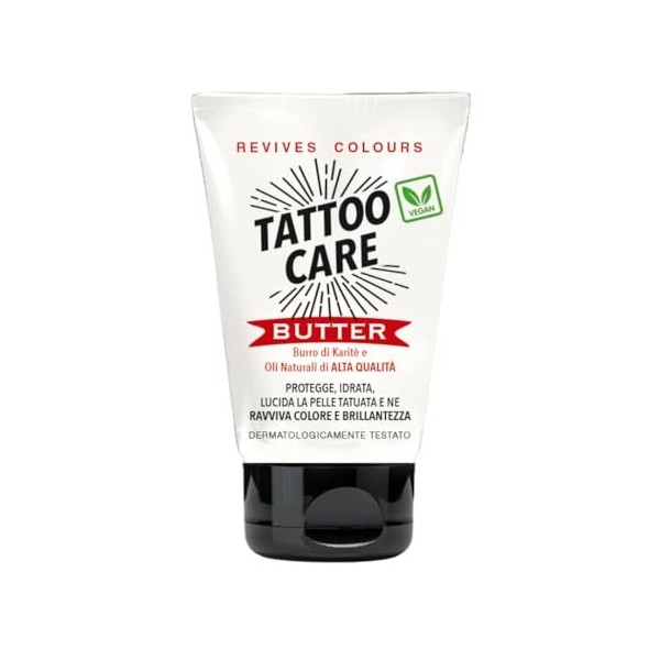 Hibros - Tattoo Care Butter Crème de Tatouage Naturelle Vegan Beurre de Karité et Huiles Naturelles - Haute Qualité - Protège