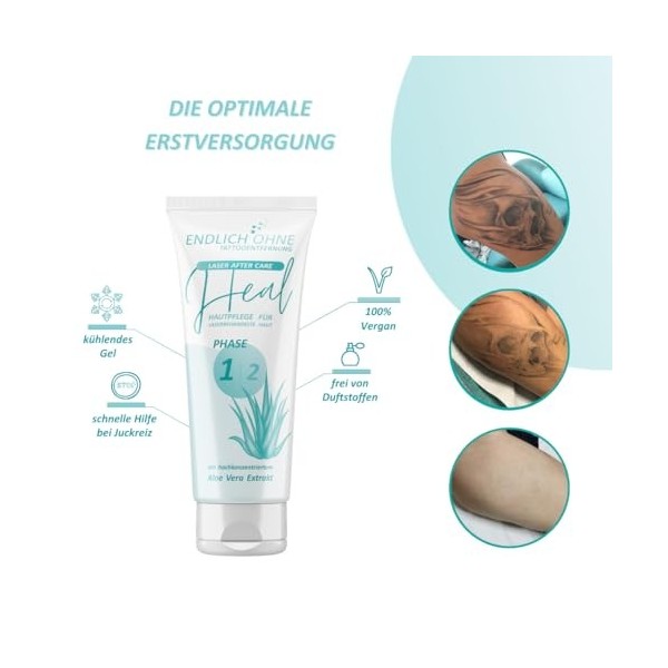 ENDLICH OHNE Tattooentfernung - Soin post-soin pour les peaux traitées au laser - Aftercare Phase 1 Heal - 75 ml