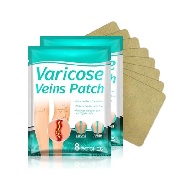 16Pcs Varicose Veins Treatment Patch, Araignée Veine Varices Veines Patch pour Jambe, Soulager Rapidement Les Varices Et Les 