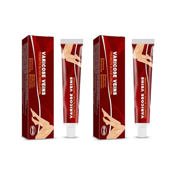 2 Pièces Varicose Veins Cream, Varices Crème, Varices Jambes Crème, Varices Traitement Jambes Crème, Crème pour les Varices, 