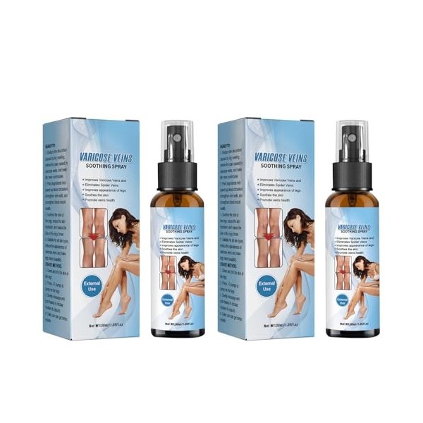 2 Pièces Spray Contre les Varices, Spray Pour Traitement des Varices, Varicose Vein Cream, Crème Contre les Varicosités, Amél