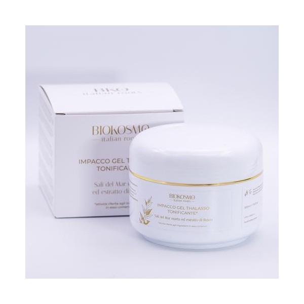 BIOKOSMO -Racines Italiennes Pack Gel Anti-Cellulite Thalasso, Gel Crème Tonifiant Amincissant, Gel Corps Drainant Réducteur 