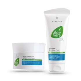 Kit de modelage corporel à laloe vera crème correctrice pour le corps et gel sculptant 