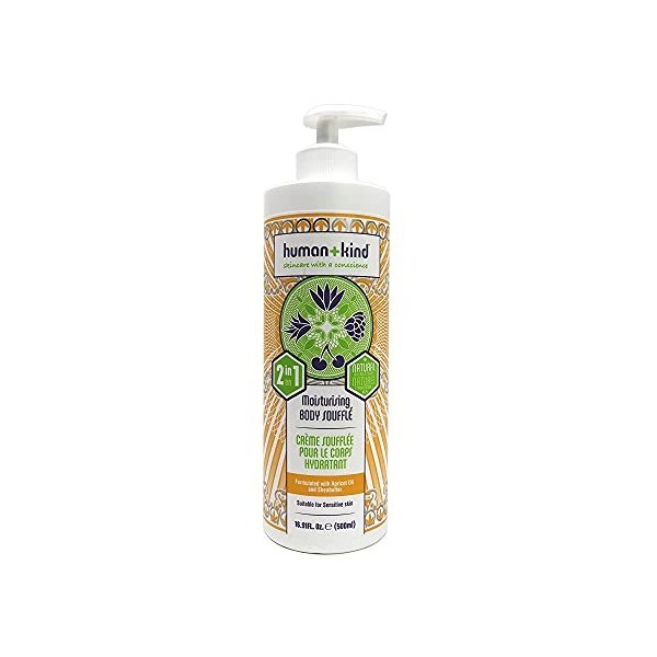 Human+Kind - Body Souffle - Lightly Whipped Cream Moisturizer Is Quickly Absorbed - Great For Dry Or Eczema-Prone Skin - Natu