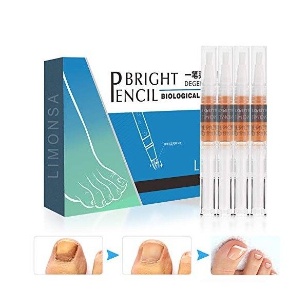 4pcs Essence de Soin des Ongles, Stylo Dessence de Soin des Ongles Naturel Traitement Anti-fongique des Ongles Solution Effi