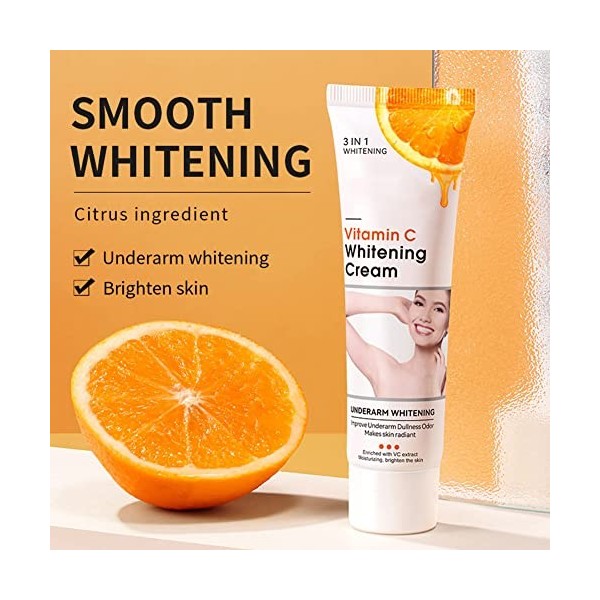 Underarm Whitening Cream, Crème Blanchissante, 50g Skin Lightening Cream, Armpit Whitening Cream, Skin Bleaching Cream, Effic