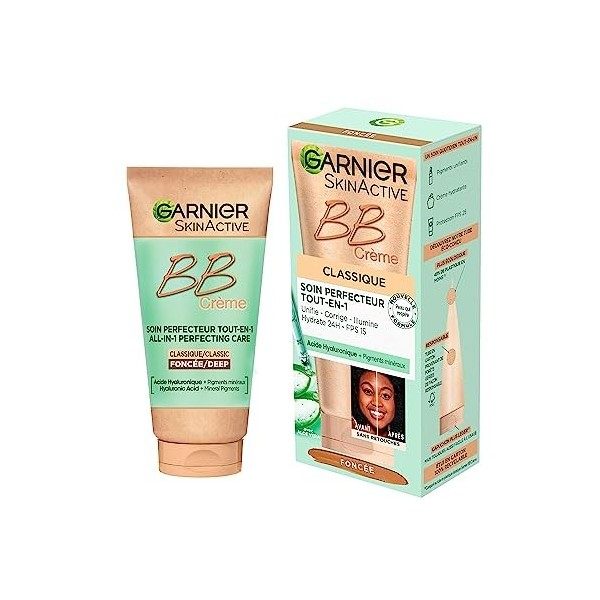 Garnier - BB Crème Classique - Soin Perfecteur Tout-en-1 Anti-Imperfections - FPS 15 - Enrichi en Acide Hyaluronique et Aloe 