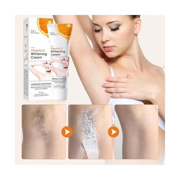 Underarm Whitening Cream,Crème Eclaircissante pour Aisselles,Armpit Whitening Cream,Crème Blanchissante,Whitening Cream,Skin 