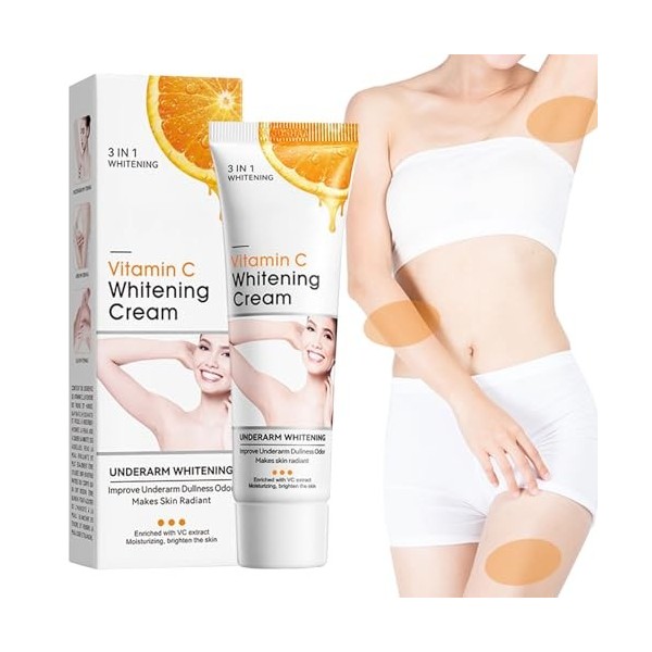 Underarm Whitening Cream,Crème Blanchissante,Crème éclaircissante pour Aisselles,Armpit Whitening Cream,Skin Lightening Cream