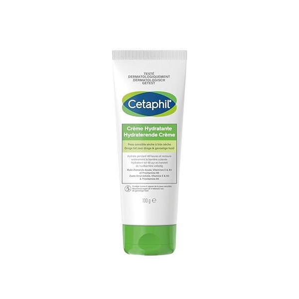 Cetaphil crème hydratante corps, 100g, Visage et corps, peaux sensibles sèches à très sèches, Crème corps hydratante, Niacina