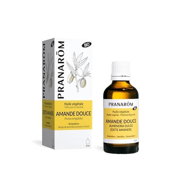 Pranarôm - Amande Douce Bio - Huile Végétale - Adoucissante et Protectrice - 50 ml