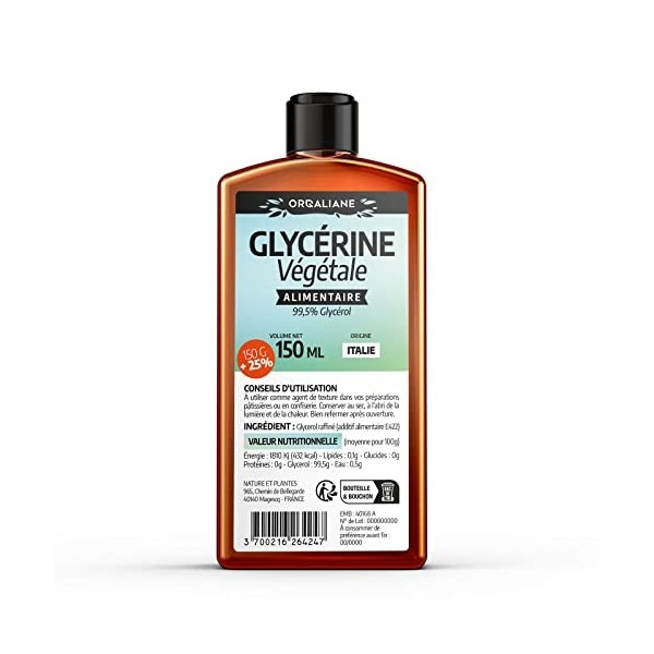 Glycérine Végétale 150 ml - 100% Végétale