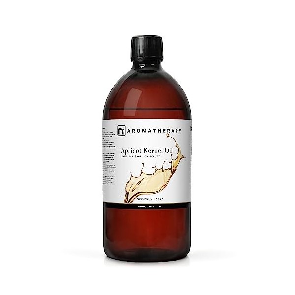 n2 Aromatherapy Huile de Noyau D’Abricot - 900 ml - Huile Végétale pour Corps, Visage, Cheveux, Massage