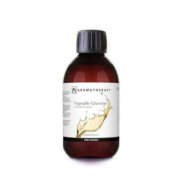 n2 Aromatherapy Glycérine Végétale 250 ml - Pure Glycerine liquide pour Cheveux, Savon, Bouteille Sensorielle